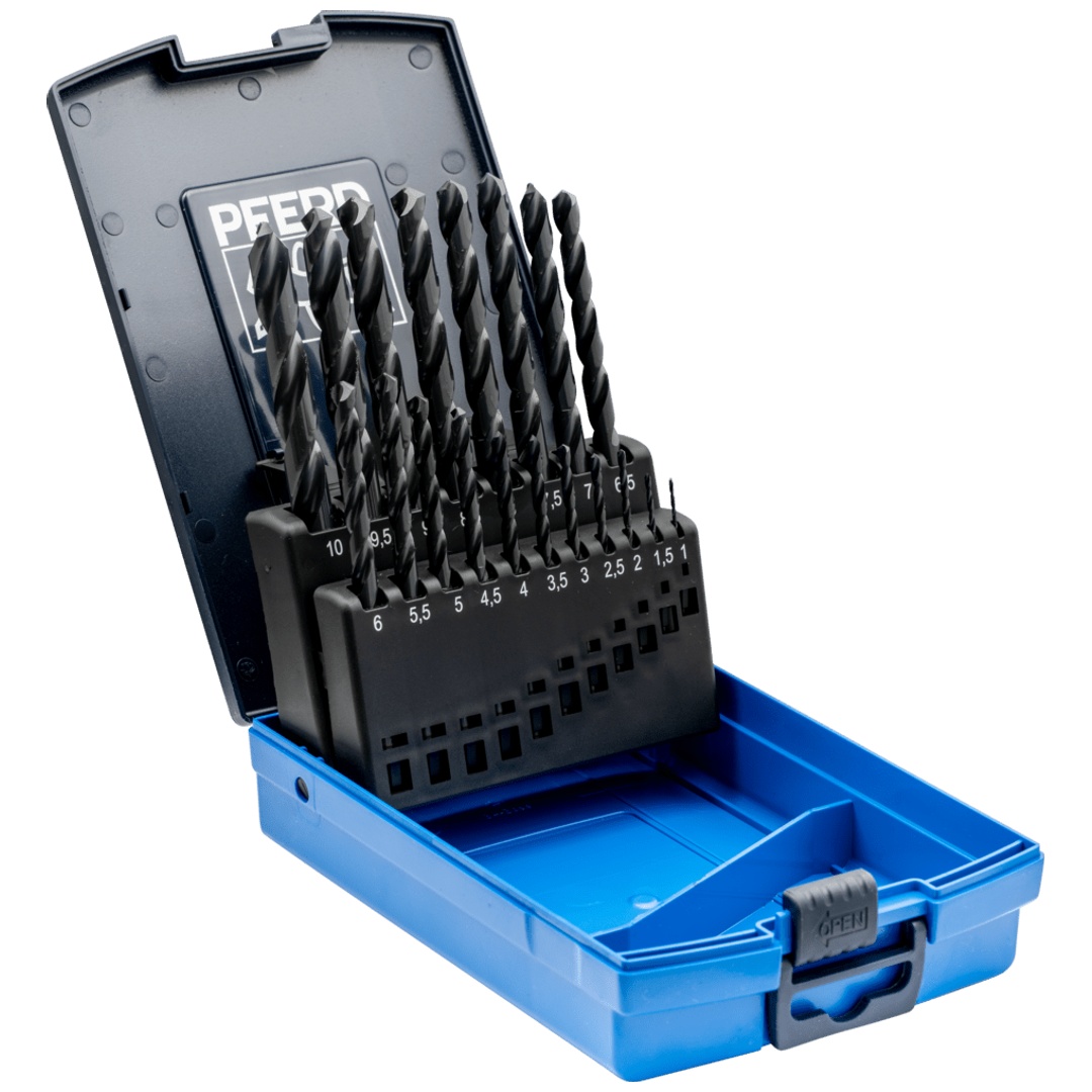 PFERD TOOLS Spiralbohrer-Set 19-tlg. STEEL HSSG N DIN 338 universal