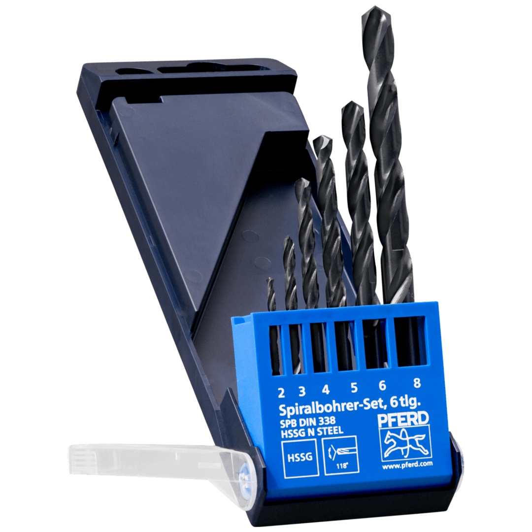 PFERD TOOLS Spiralbohrer-Set 6-tlg. STEEL HSSG N DIN 338 universal