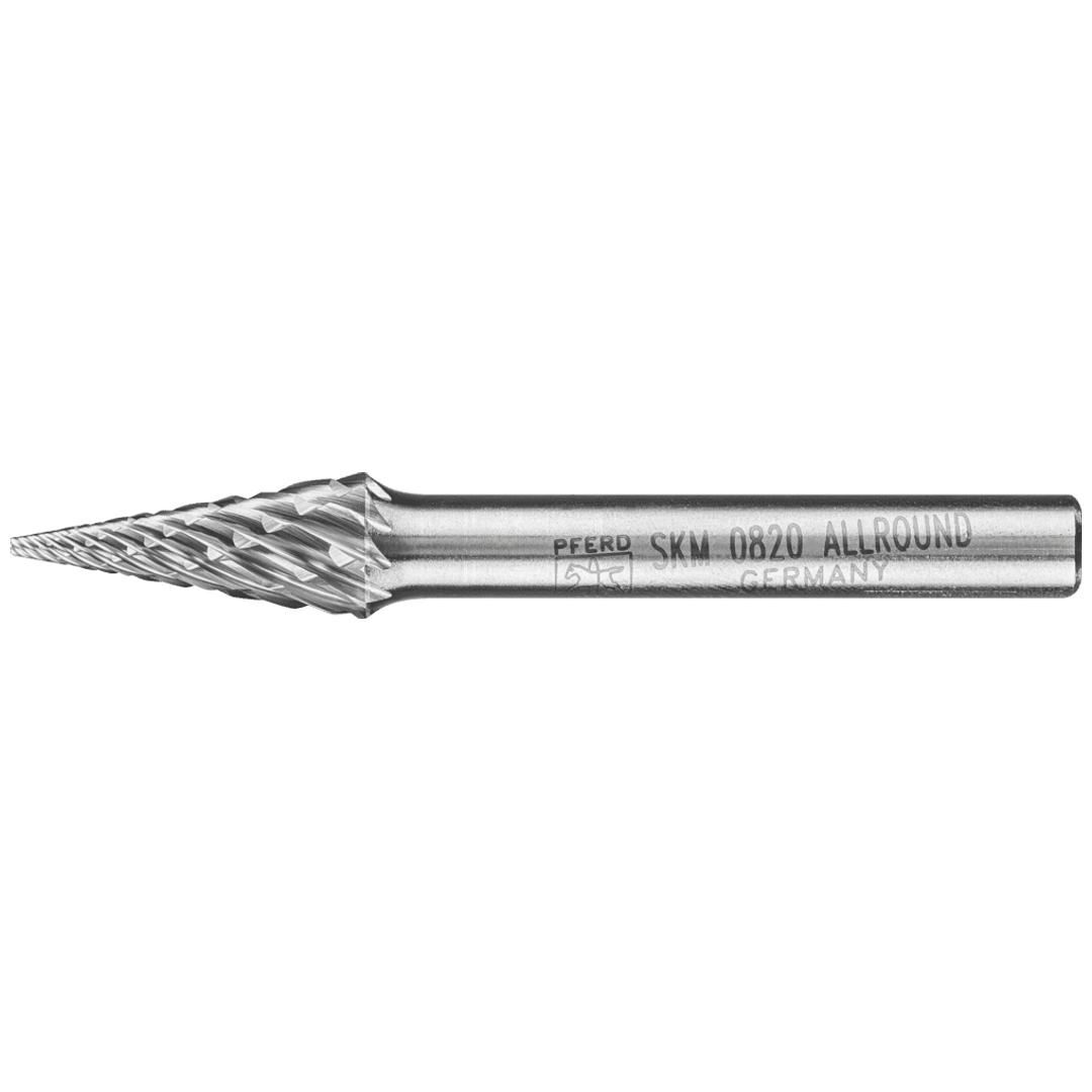 PFERD TOOLS Hartmetall Hochleistungsfrässtift ALLROUND Spitzkegel SKM Ø 08x20mm Schaft-Ø 6mm universal grob