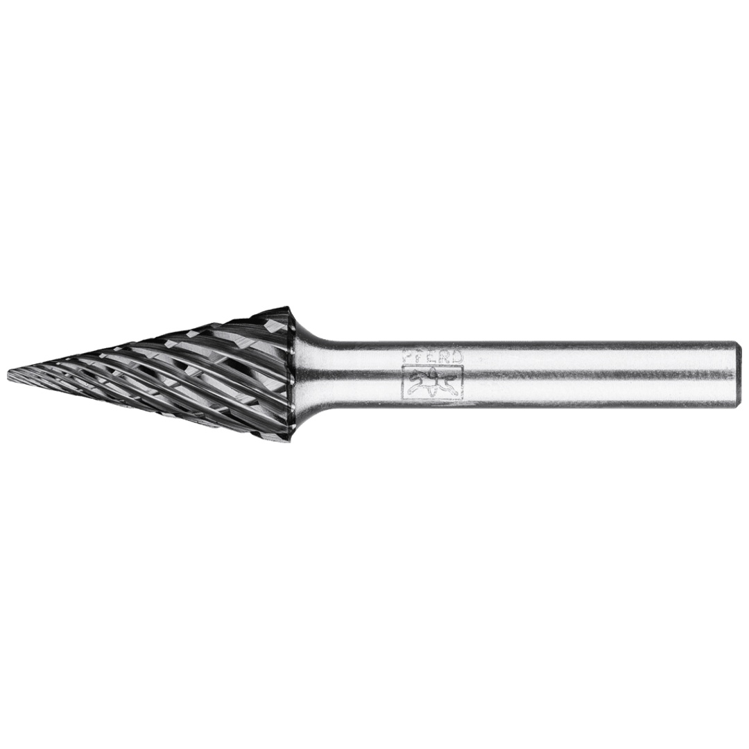 PFERD TOOLS Hartmetall Hochleistungsfrässtift STEEL Spitzkegel SKM Ø 12x25 mm Schaft-Ø 6 mm HICOAT Stahl