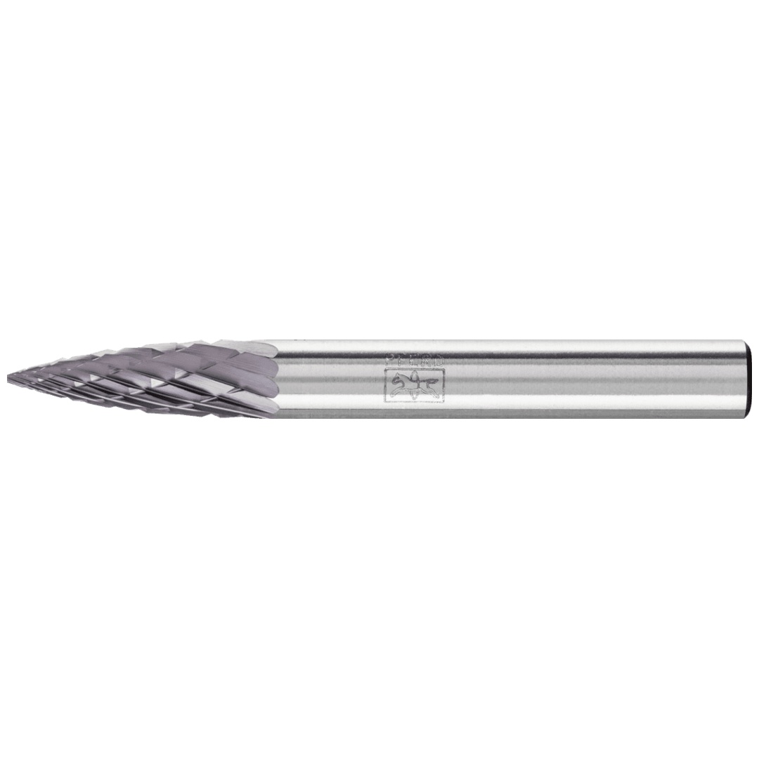 PFERD TOOLS Hartmetall Frässtift Spitzbogen SPG Ø 06x18mm Schaft-Ø 6mm Z3P universal mittel kreuzverzahnt HICOAT