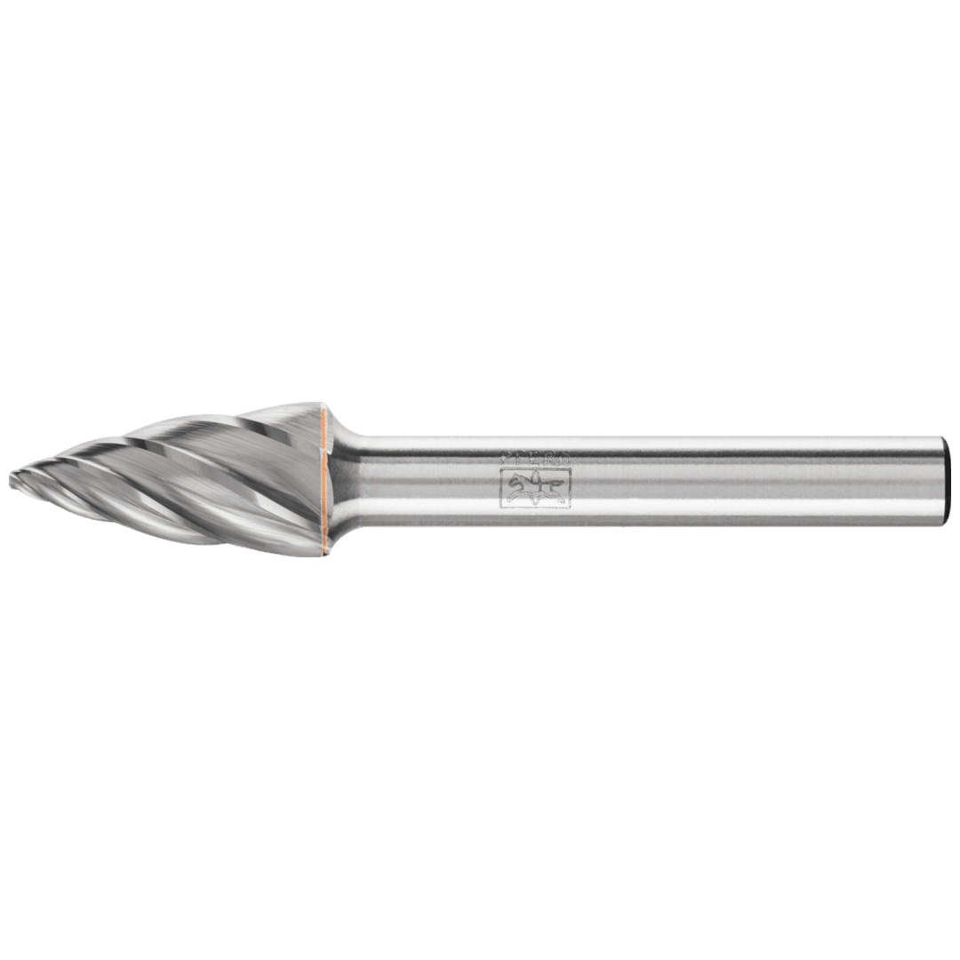PFERD TOOLS Hartmetall Hochleistungsfrässtift ALU Spitzbogen SPG Ø 10x20mm Schaft-Ø 6mm für Alu/NE Metalle