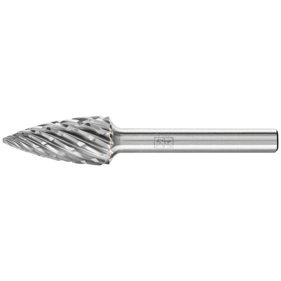PFERD TOOLS Hartmetall Hochleistungsfrässtift STEEL Spitzbogen SPG Ø 12x25 mm Schaft-Ø 6 mm für Stahl