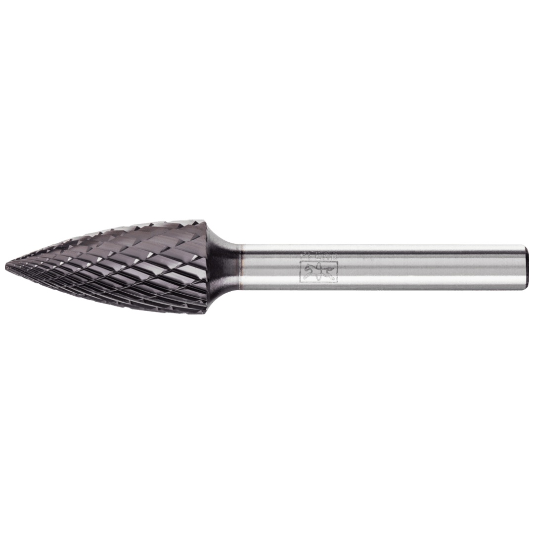 PFERD TOOLS Hartmetall Frässtift Spitzbogen SPG Ø 12x25mm Schaft-Ø 6mm Z3P universal mittel kreuzverzahnt HICOAT