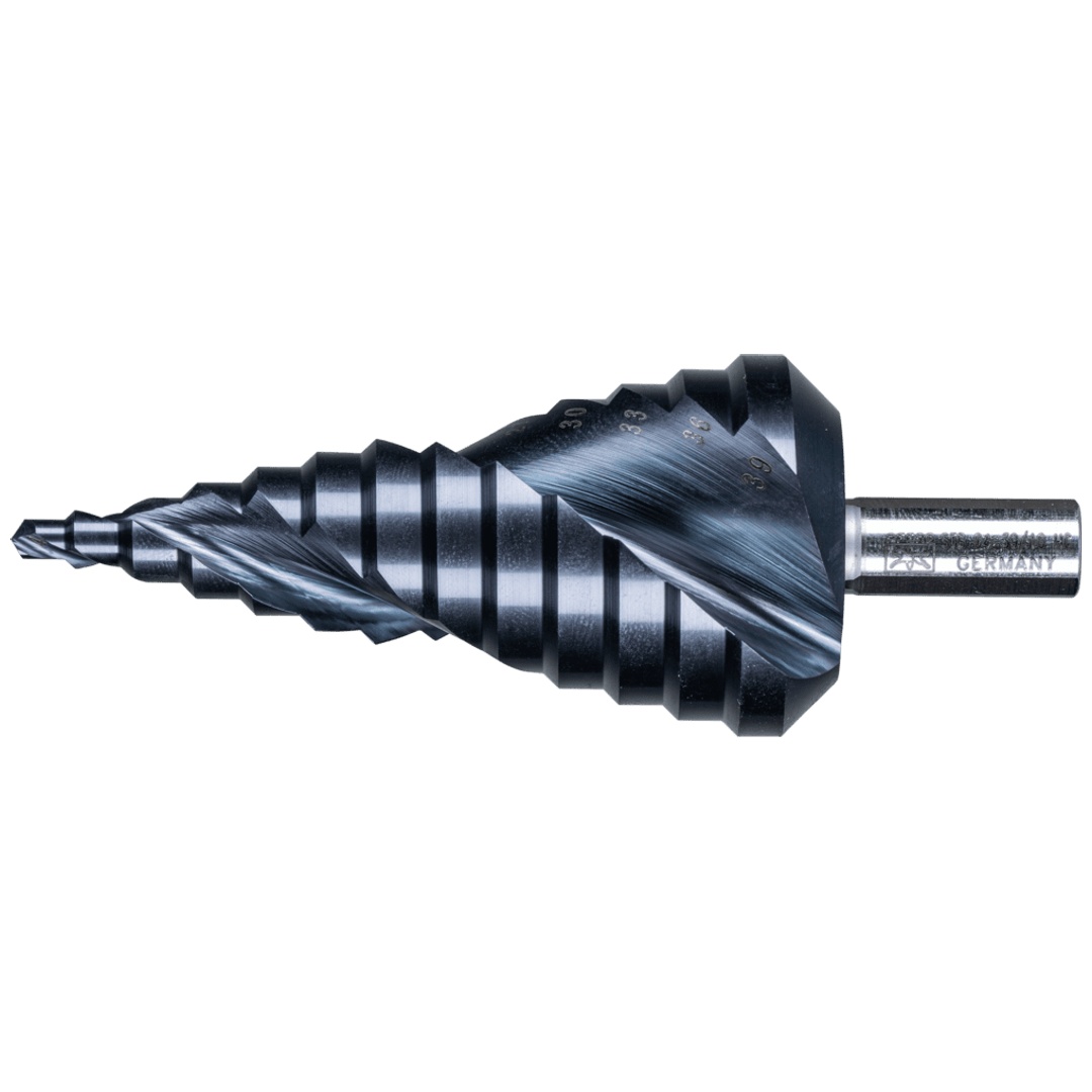 PFERD TOOLS Stufenbohrer HSS 13 Bohrstufen Ø 4-39 mm 3-Flächenschaft-Ø 10mm HICOAT beschichtet