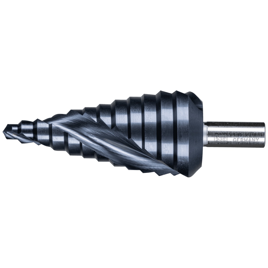 PFERD TOOLS Stufenbohrer HSS 12 Bohrstufen Ø 6-37 mm 3-Flächenschaft-Ø 10mm HICOAT beschichtet