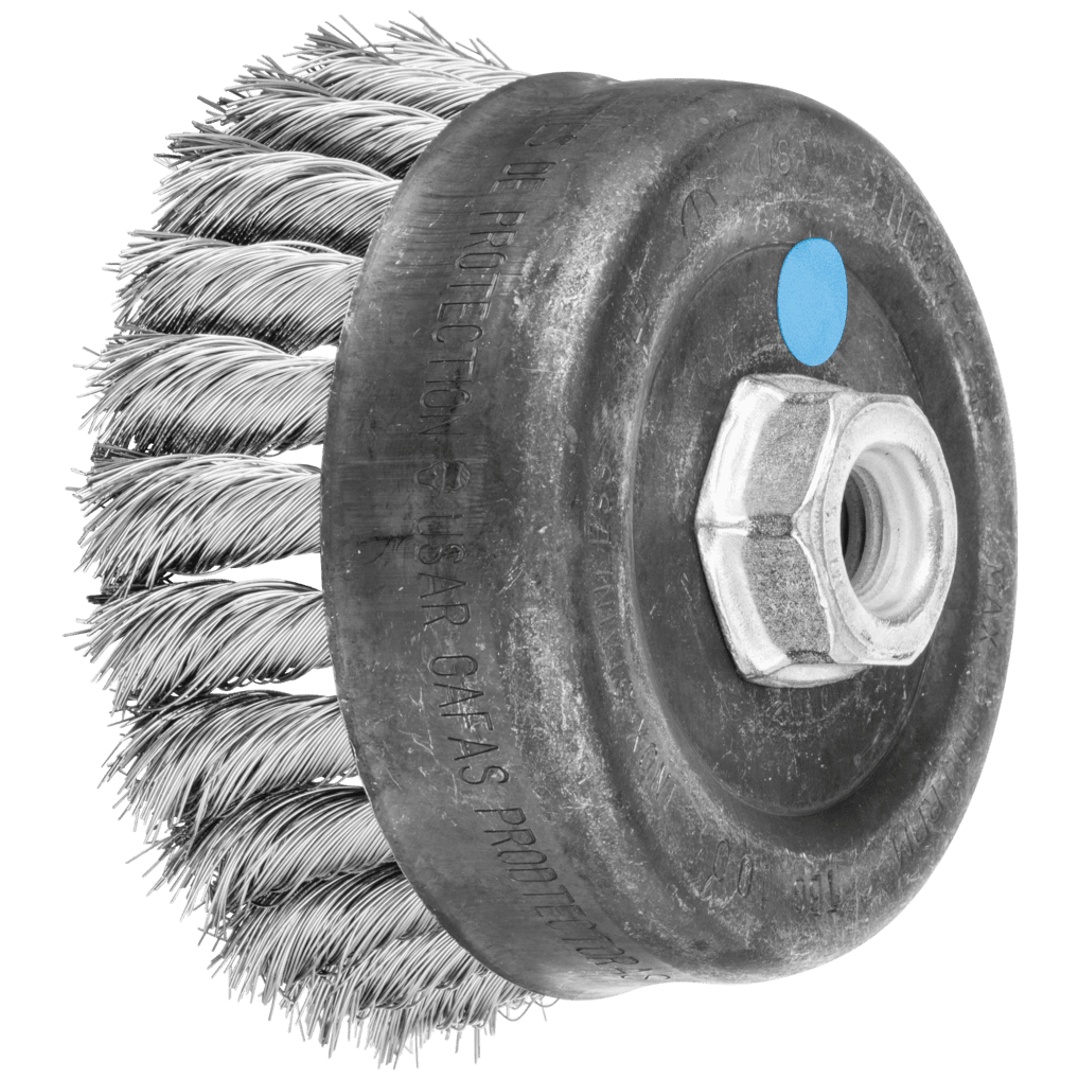 PFERD TOOLS Topfbürste gezopft TBG Ø 100mm M14 Edelstahl-Draht-Ø 0,35 mm Winkelschleifer