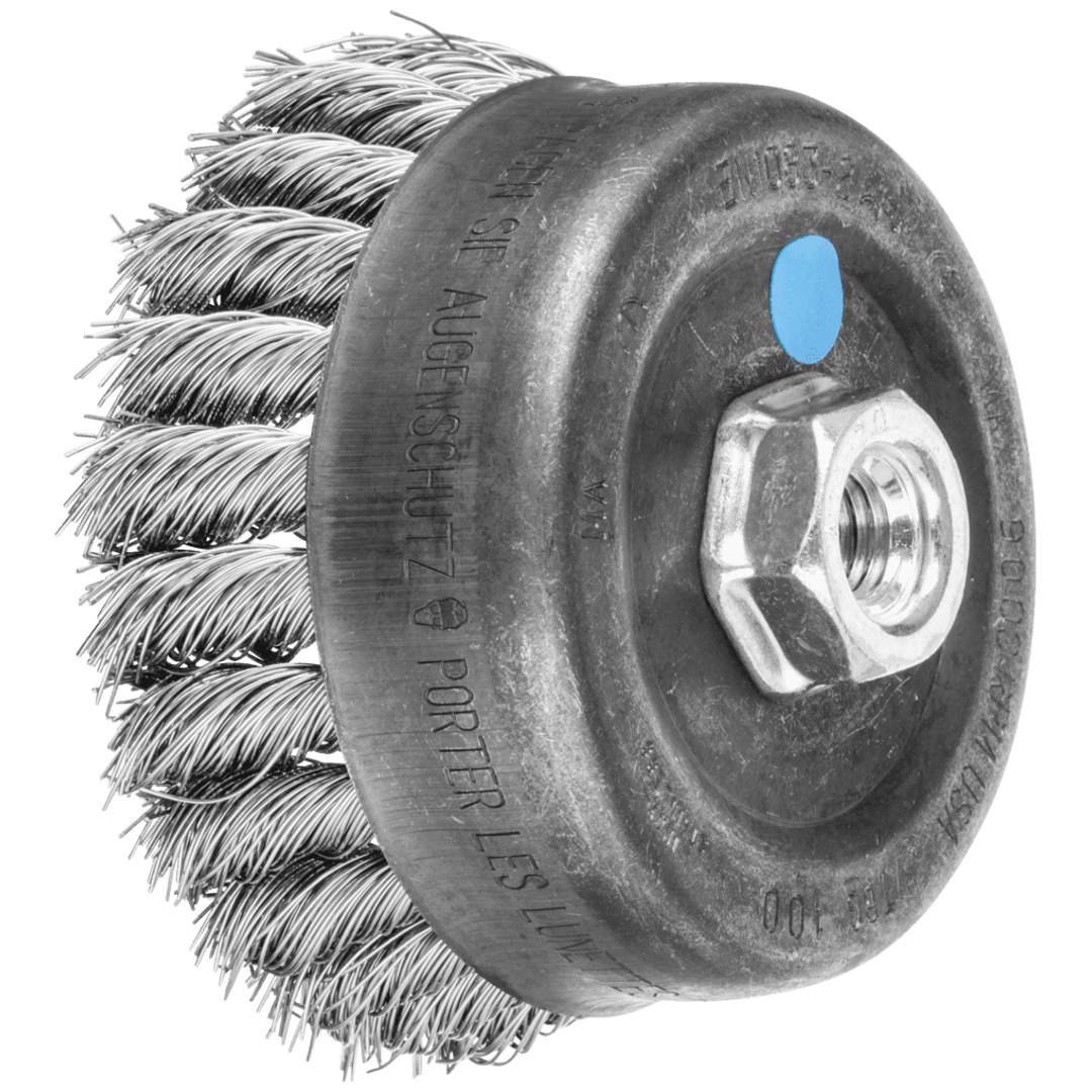PFERD TOOLS Topfbürste gezopft TBG Ø 100mm M14 Edelstahl-Draht-Ø 0,50mm Winkelschleifer