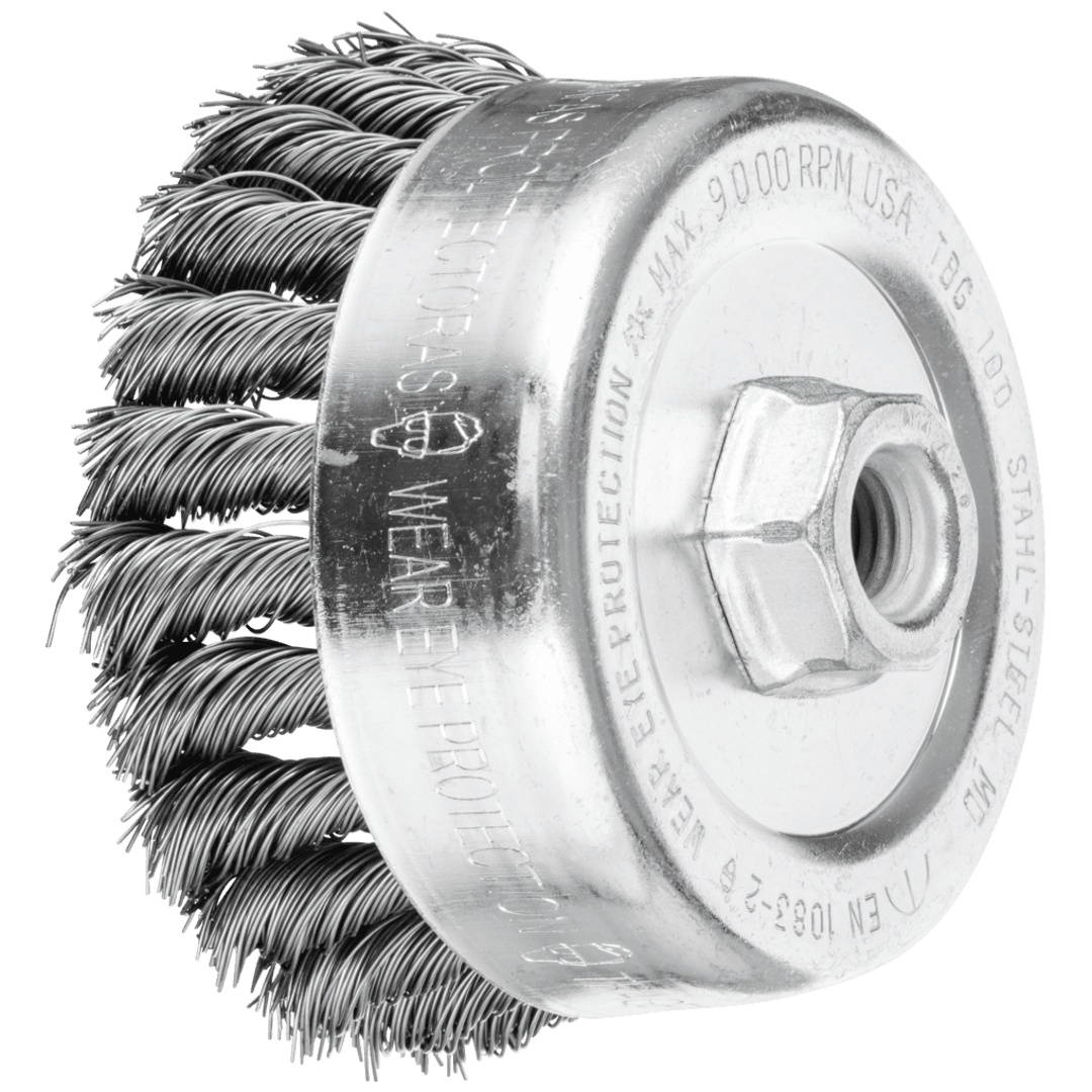 PFERD TOOLS Topfbürste gezopft TBG Ø 100mm M14 Stahl-Draht-Ø 0,50mm Winkelschleifer (1)