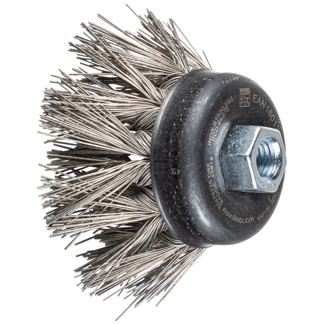 PFERD TOOLS Topfbürste gezopft TBG Ø 65 mm M14 Edelstahl-Diamant-Draht-Ø 0,50mm Korn 270