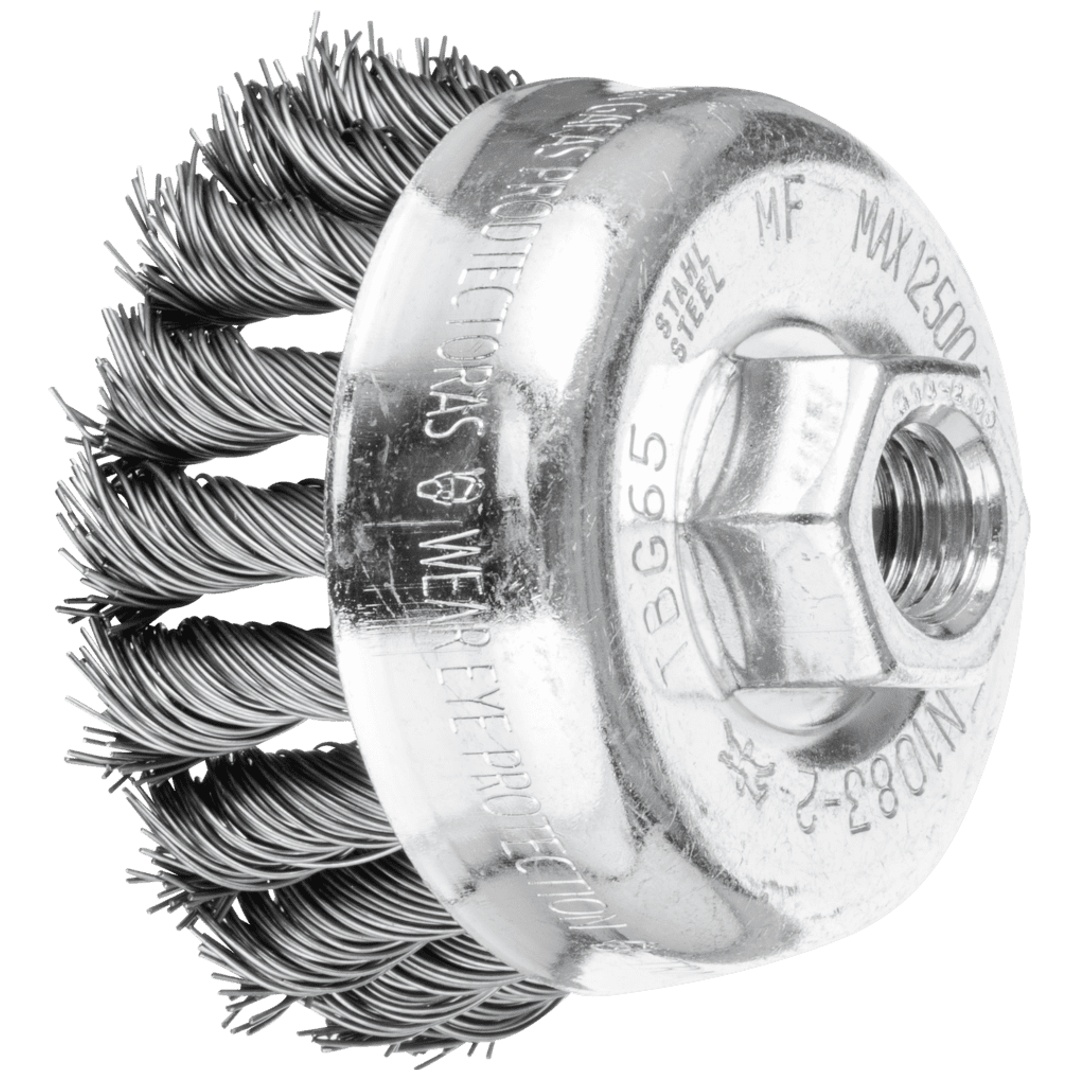PFERD TOOLS Topfbürste gezopft TBG Ø 65 mm M14 Stahl-Draht-Ø 0,50mm Winkelschleifer (1)