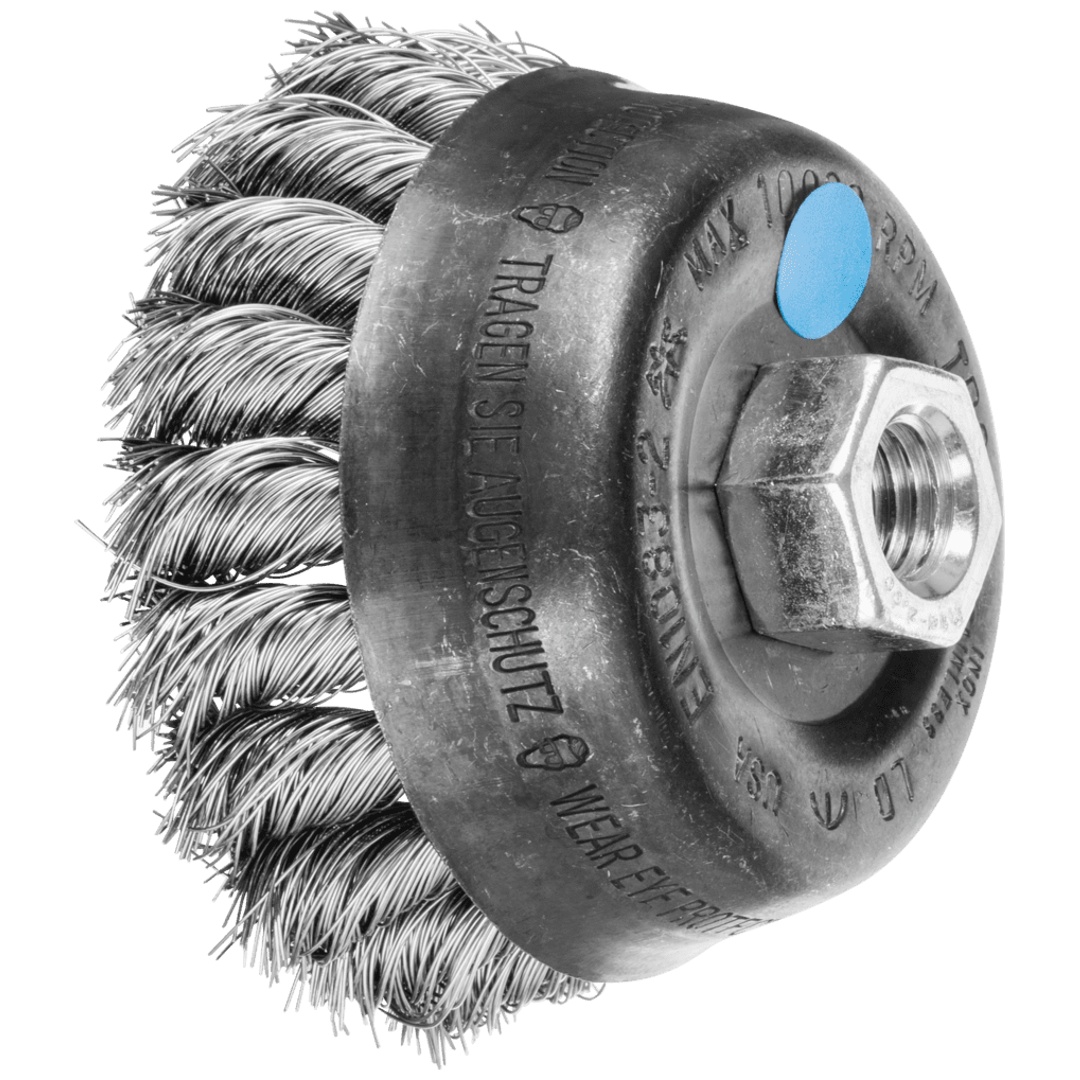PFERD TOOLS Topfbürste gezopft TBG Ø 80mm M14 Edelstahl-Draht-Ø 0,35 mm Winkelschleifer