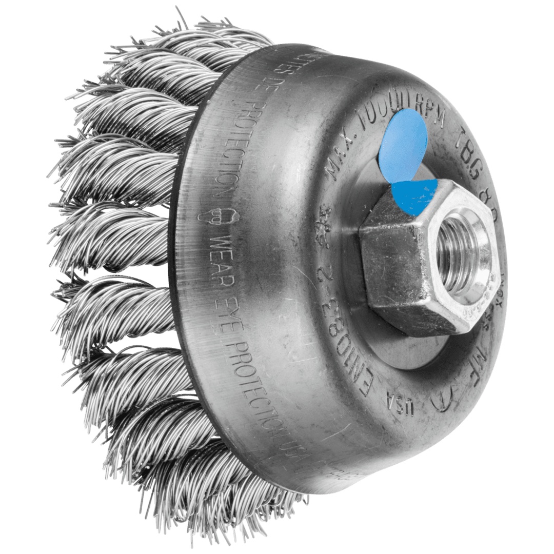 PFERD TOOLS Topfbürste gezopft TBG Ø 80mm M14 Edelstahl-Draht-Ø 0,50mm Winkelschleifer (1)