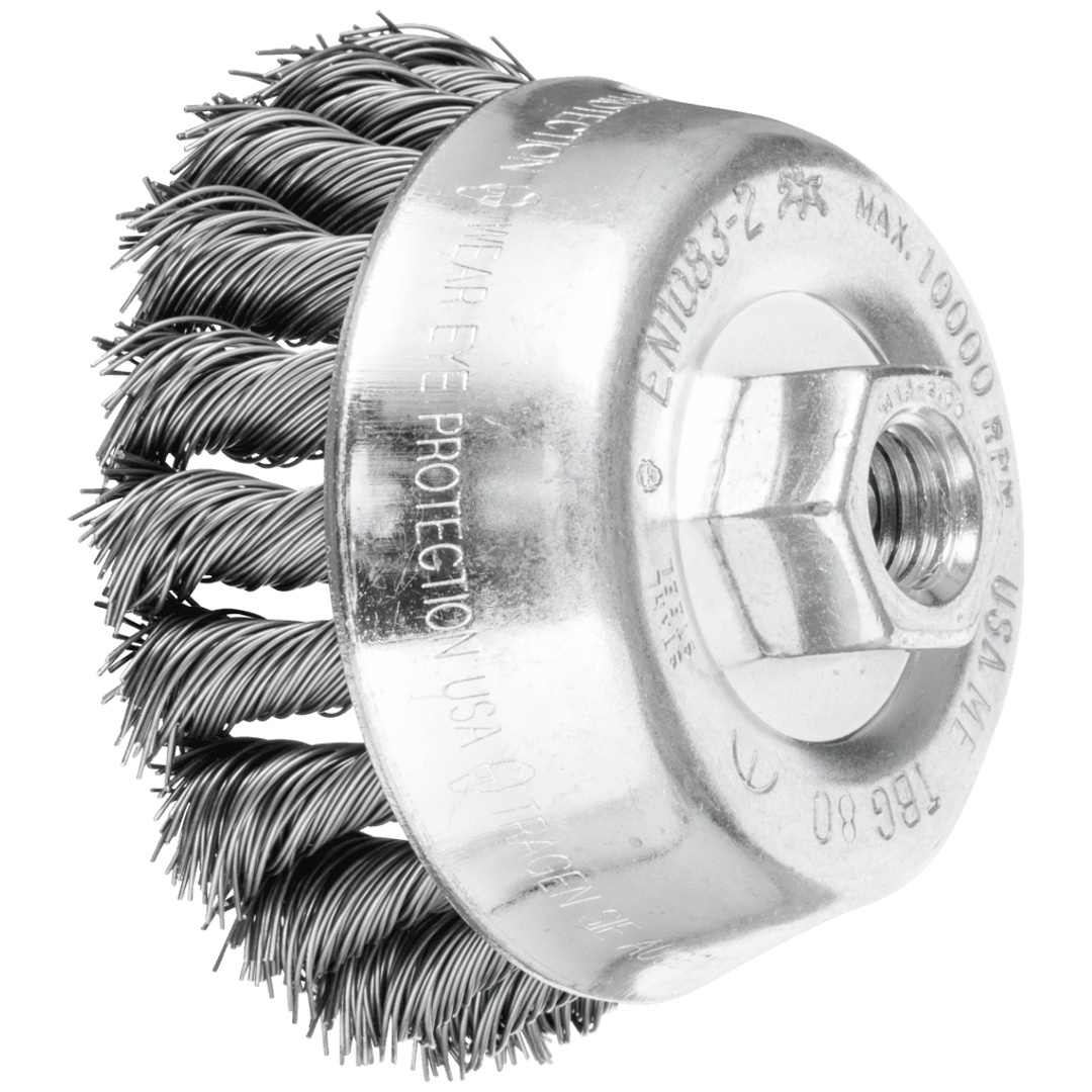 PFERD TOOLS Topfbürste gezopft TBG Ø 80mm M14 Stahl-Draht-Ø 0,50mm Winkelschleifer