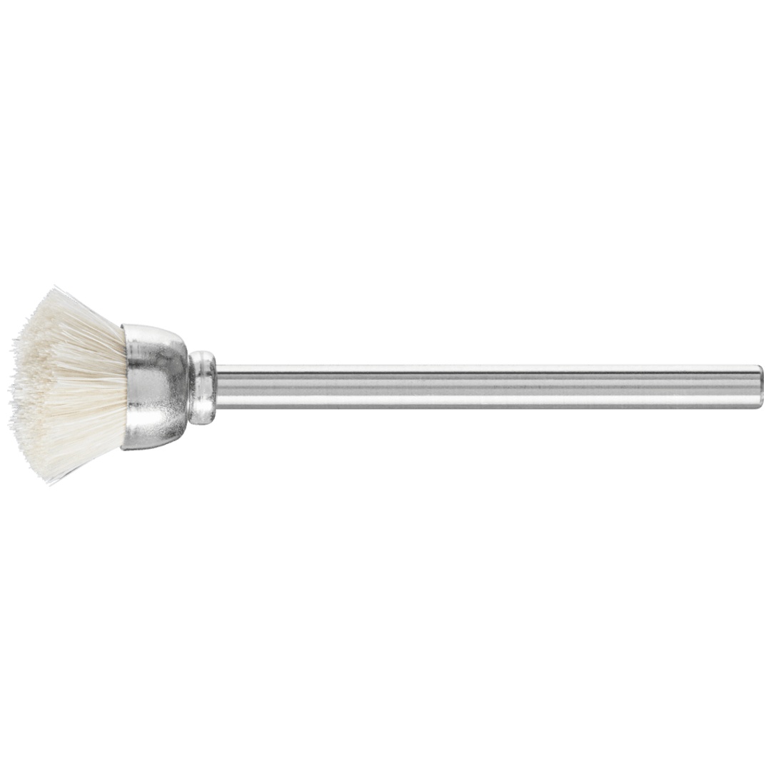PFERD TOOLS Miniatur- Topfbürste TBU Ø15 mm Schaft-Ø3 mm weißes Ziegenhaar