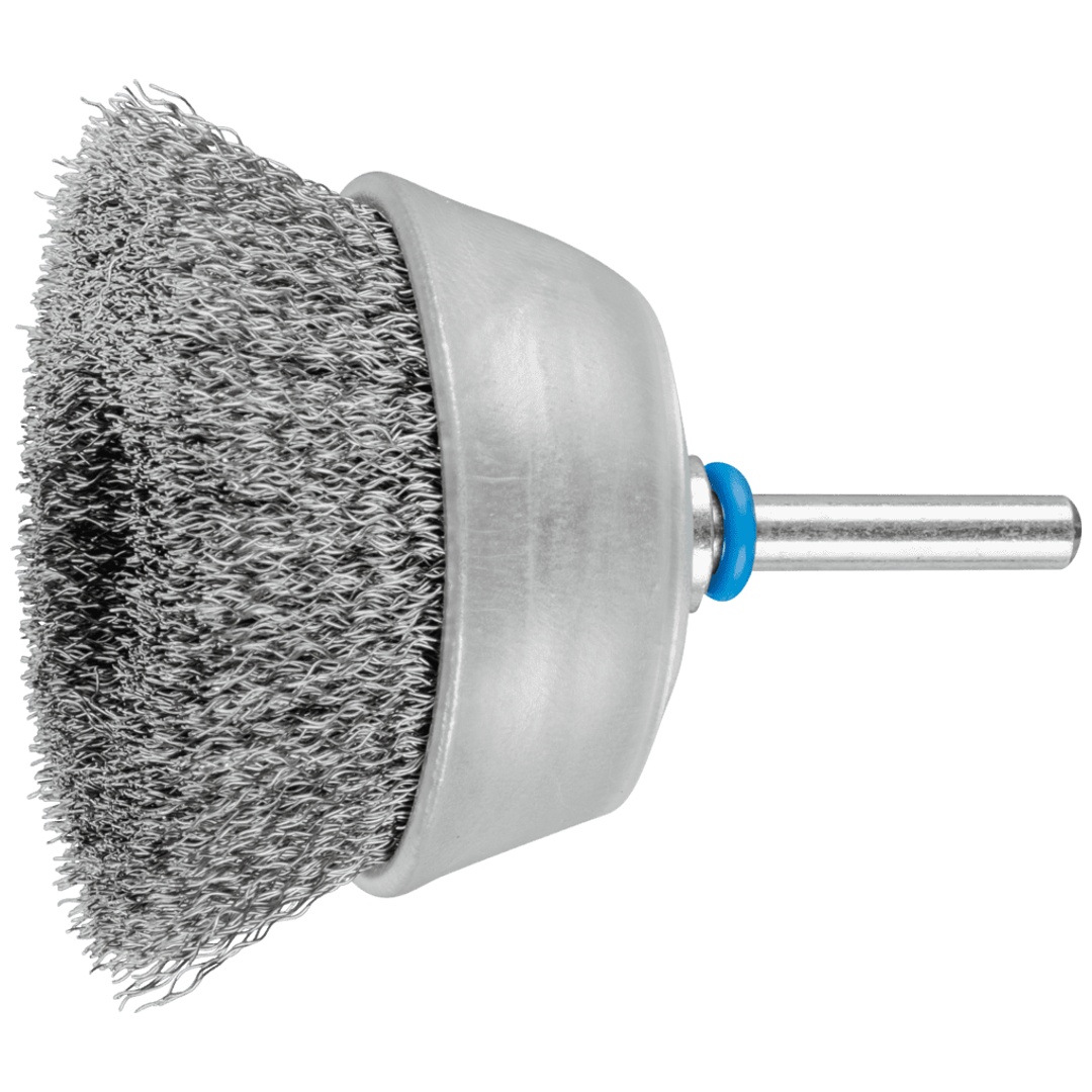 PFERD TOOLS Topfbürste ungezopft TBU Ø70mm Schaft-Ø6 mm Edelstahl-Draht-Ø0,20