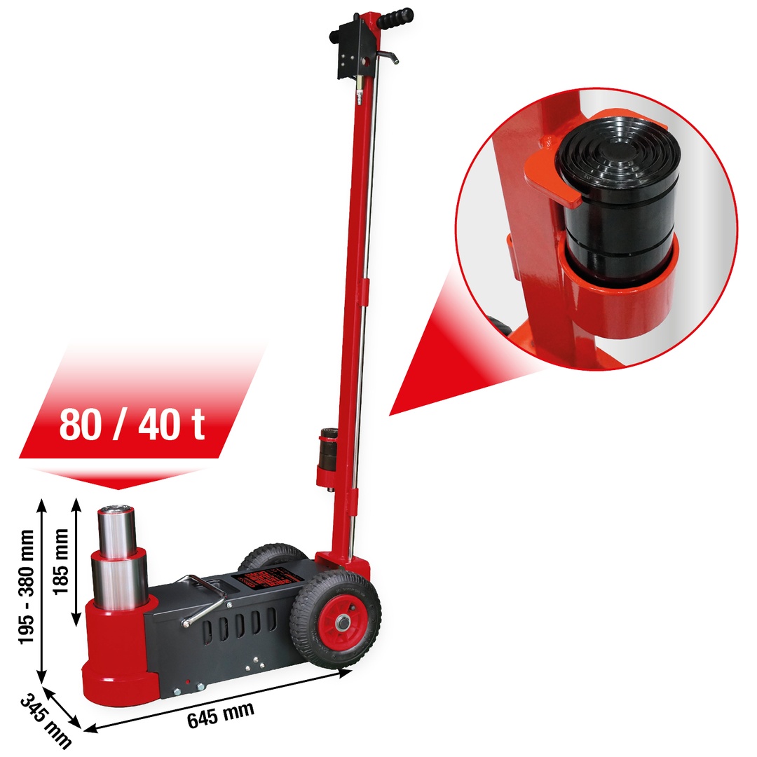 KS Tools performance Lufthydraulischer Wagenheber 80 / 40 t