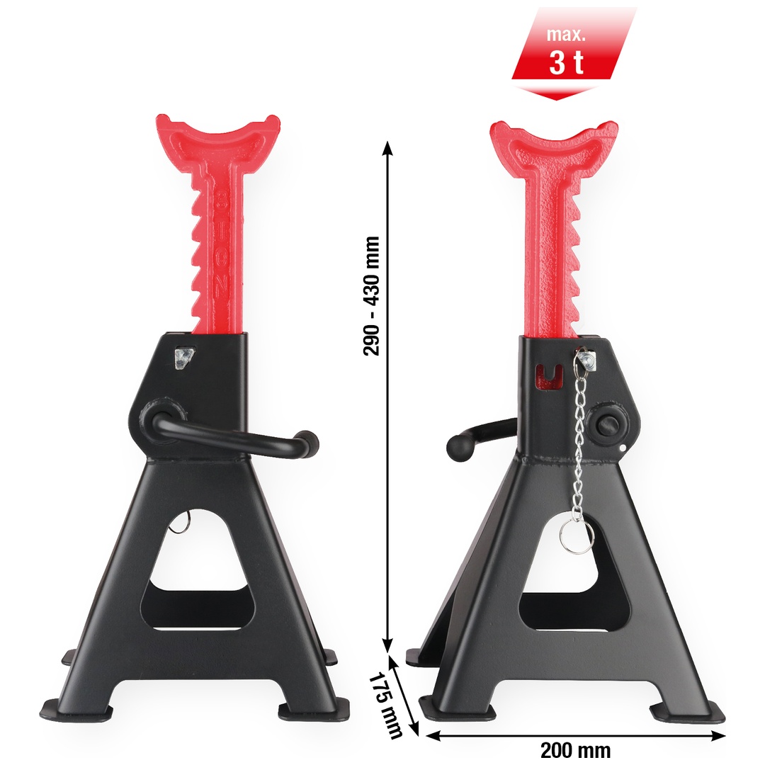 KS Tools performance Stahl-Unterstellbock mit Schnellverstellung, 3000 kg, paarweise