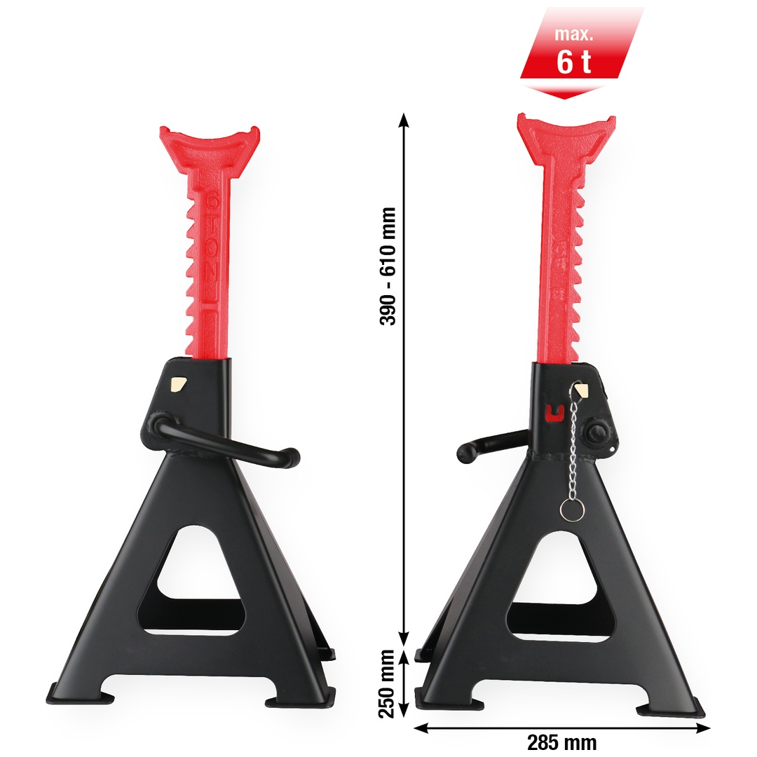 KS Tools performance Stahl-Unterstellbock mit Schnellverstellung, 6000 kg, paarweise