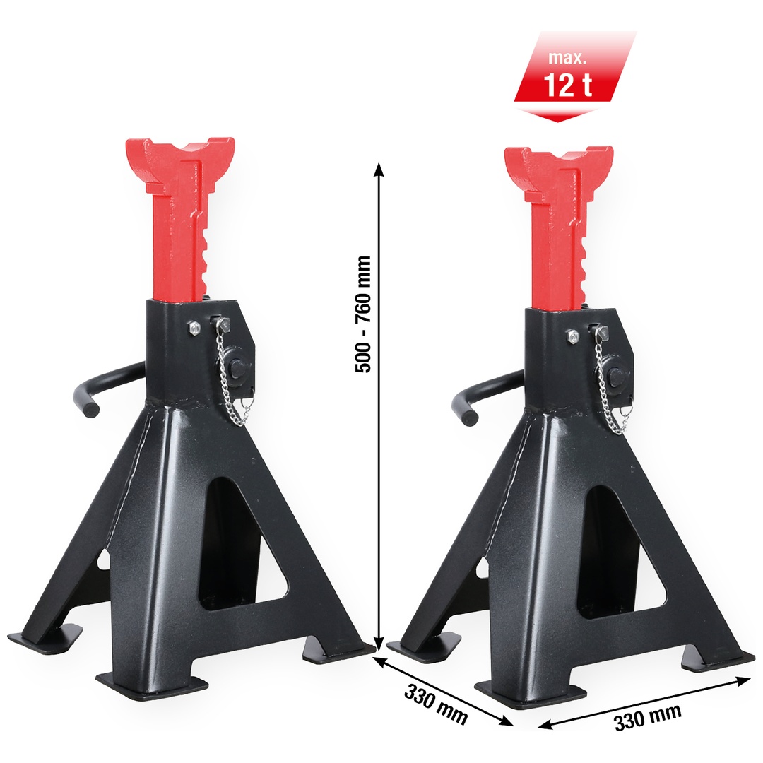 KS Tools performance Stahl-Unterstellbock mit Schnellverstellung, 12000 kg, paarweise