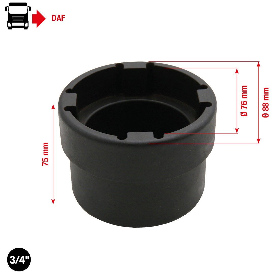 KS Tools 3/4 Nutmuttern-Schlüssel mit 4 Zapfen für DAF, Innenzapfen Ø 66,8 mm