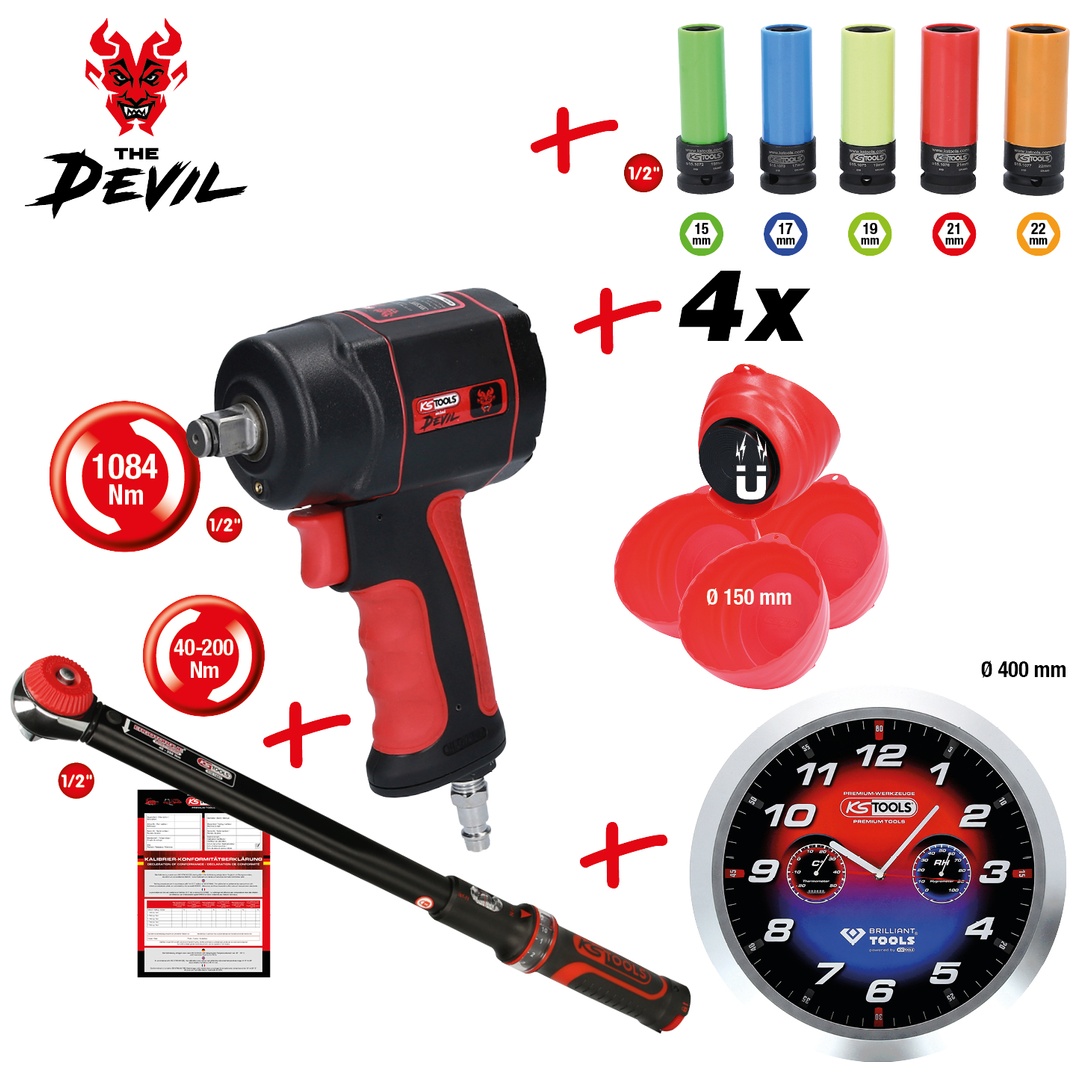 KS Tools Reifen-/Räder Aktionspaket The miniDevil, 12-tlg