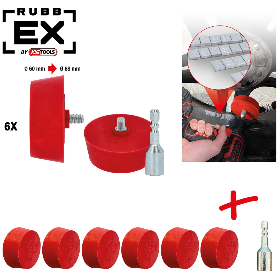KS Tools Radierteller für Alufelgen, konisch, 6er Pack