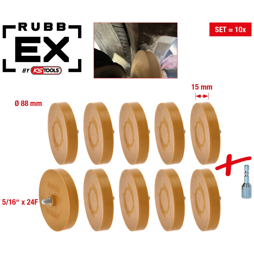 KS Tools Gummi-Radierteller, 88 mm, 10er Pack