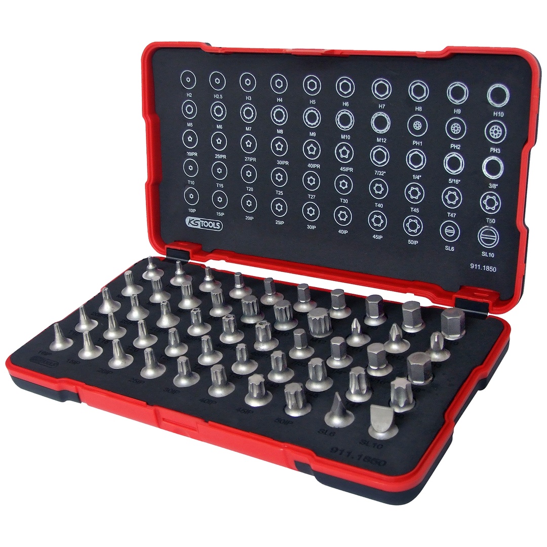 KS Tools 1/4 Bit-Stecknuss-Satz, extra kurz, 50-tlg