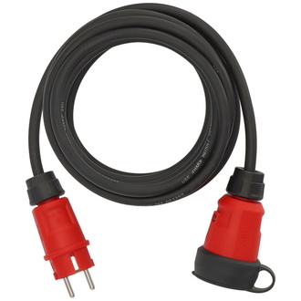 Brennenstuhl Professional Verlängerungskabel VN 1110 IP44 (5m Kabel H07RN-F 3G1,5 in schwarz, Baustelleneinsatz und ständiger Einsatz im Freien, Made