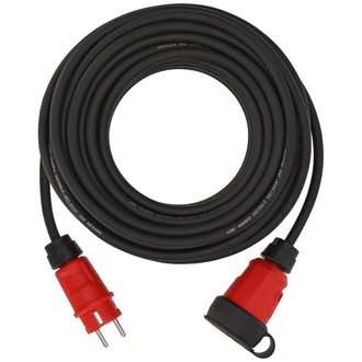 Brennenstuhl Professional Verlängerungskabel VN 2100 (25m Kabel H07RN-F 3G1,5 in schwarz, Baustelleneinsatz und ständiger Einsatz im Freien IP44, Made