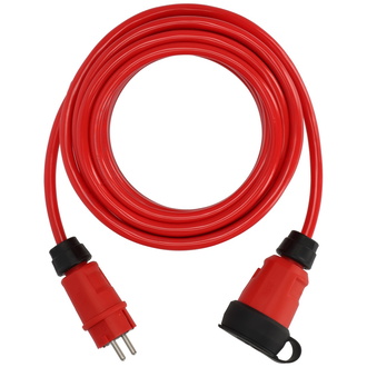 Brennenstuhl Professional Verlängerungskabel VQ 1200 IP44 (10m Kabel H07BQ-F 3G2,5 in rot, Baustelleneinsatz und ständiger Einsatz im Freien, Made in