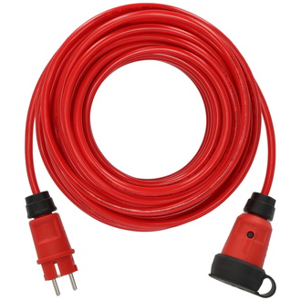 Brennenstuhl Professional Verlängerungskabel VQ 2100 IP44 (25m Kabel H07BQ-F 3G1,5 in rot, Baustelleneinsatz und ständiger Einsatz im Freien, Made in