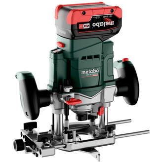 Metabo Akku-Oberfräse OFV 18 LTX BL 12, incl. 2x Akku LiHD 5,5 Ah, Schnellladegerät, Zubehör, metaBOX