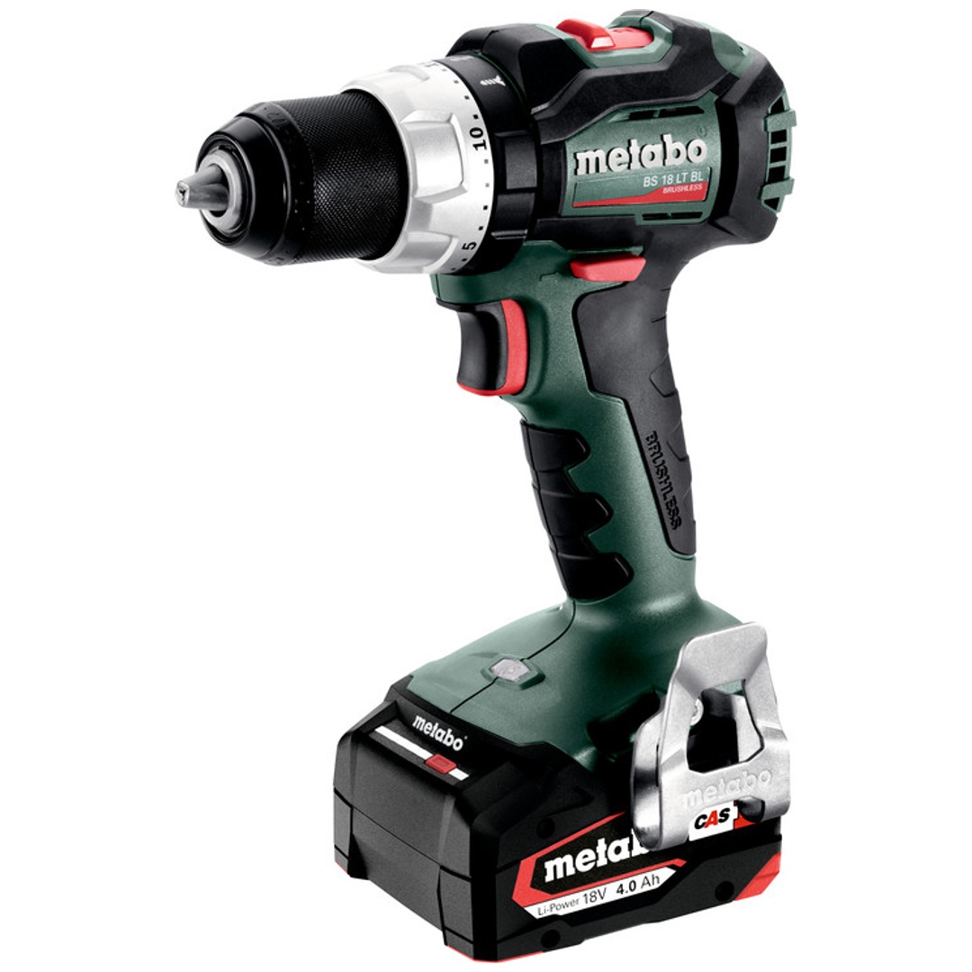 Metabo Akku-Bohrschrauber BS 18 LT BL, incl. 2x Akku Li-Power 4 Ah, Ladegerät, Zubehör, metaBOX