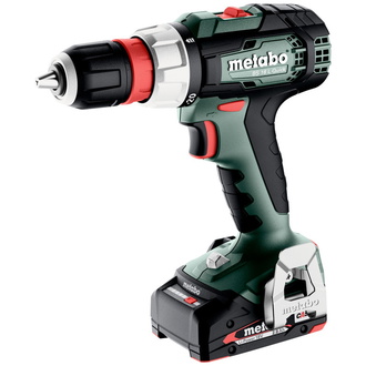 Metabo Akku-Bohrschrauber BS 18 L Quick, incl. 2x Akku Li-Power 2 Ah, Ladegerät, Zubehör, metaBOX