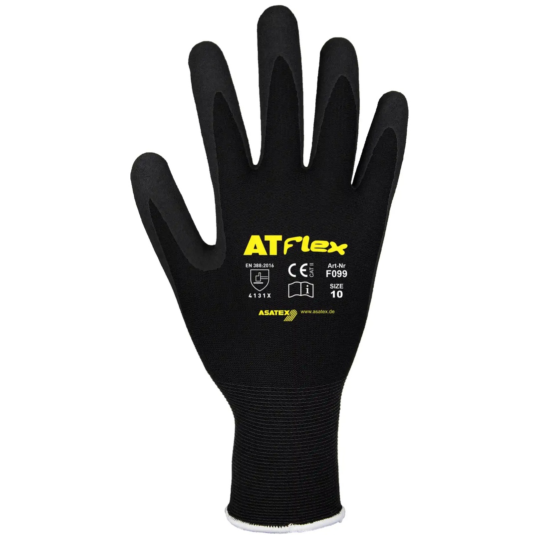 Asatex Feinstrickhandschuh F099 gesandet Gr. 10 schwarz
