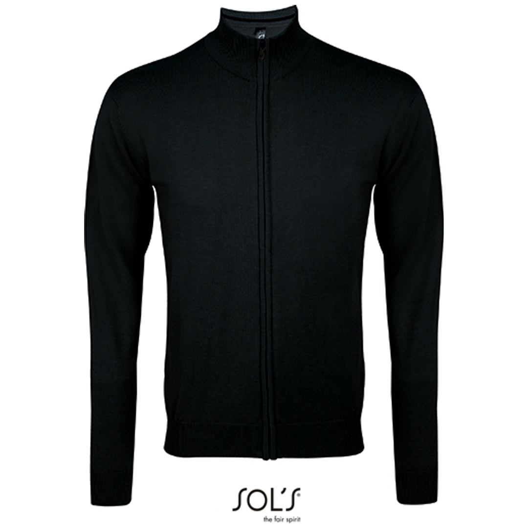 SOL´S Herren Strickjacke mit Reißverschluss L413 (00548) Gr. 3XL schwarz