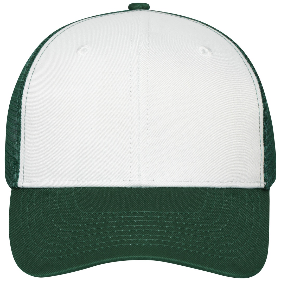 myrtle beach Trendiges 6 Panel Mesh Cap MB6239 aus Polycotton unisex white/dark green