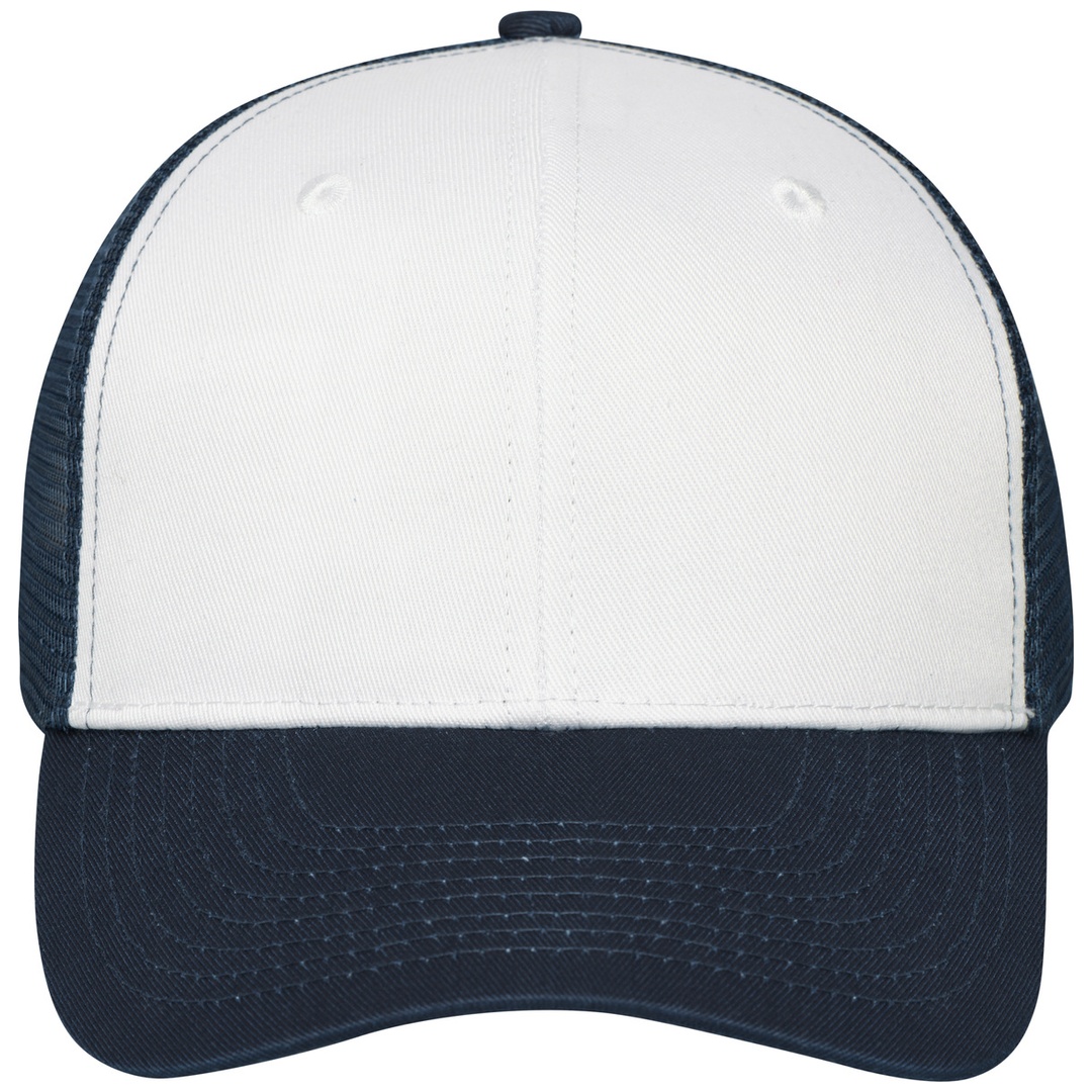 myrtle beach Trendiges 6 Panel Mesh Cap MB6239 aus Polycotton unisex white/navy