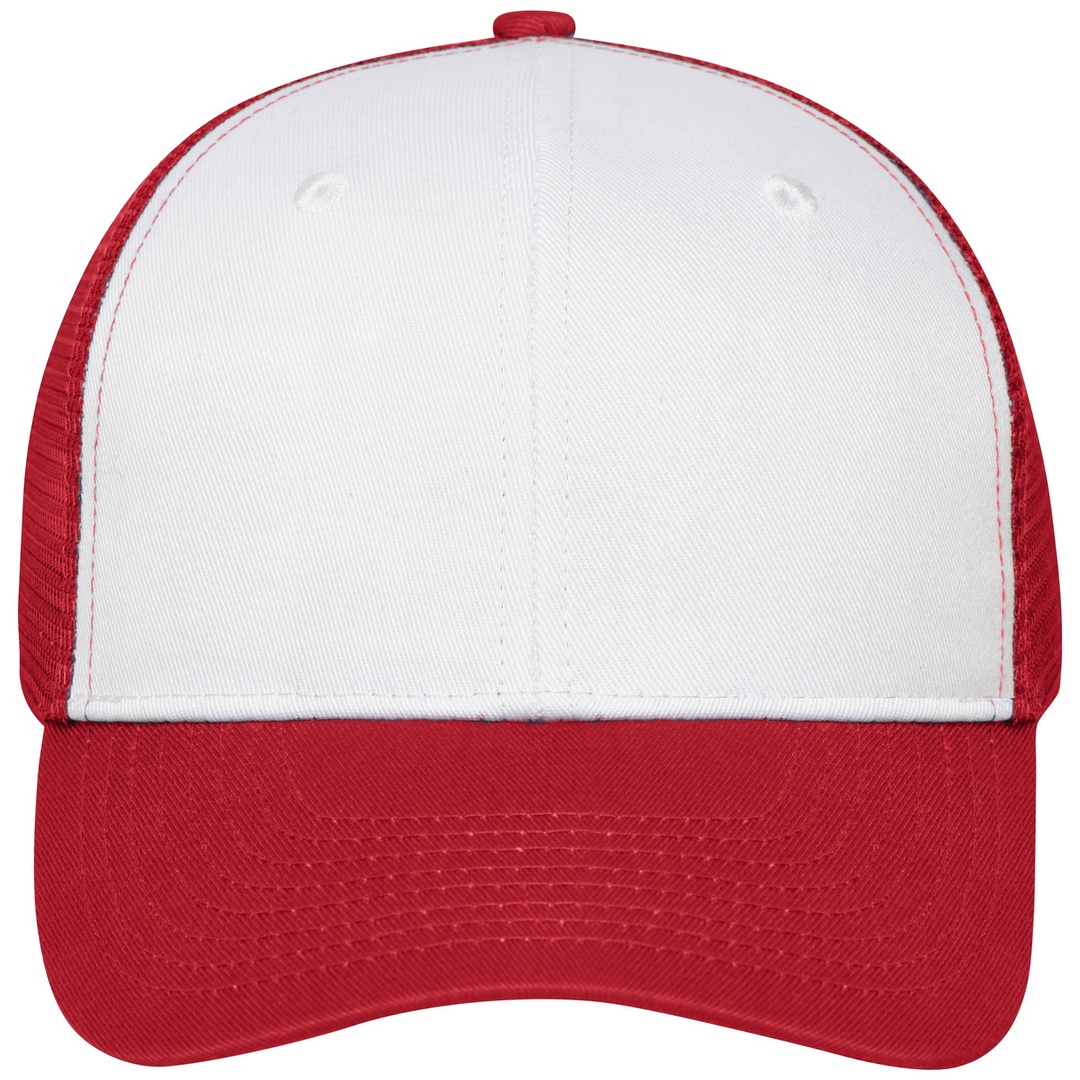myrtle beach Trendiges 6 Panel Mesh Cap MB6239 aus Polycotton unisex white/red