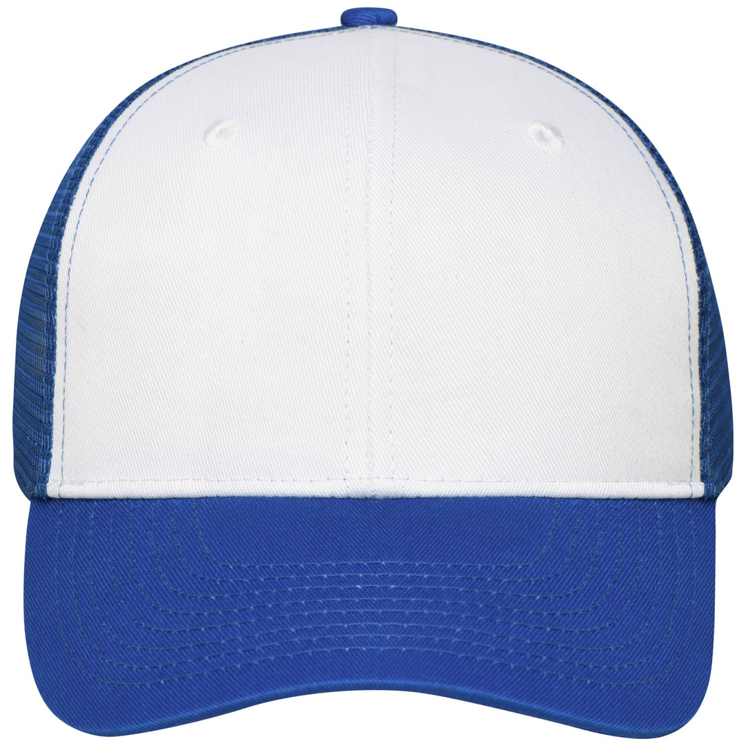 myrtle beach Trendiges 6 Panel Mesh Cap MB6239 aus Polycotton unisex white/royal