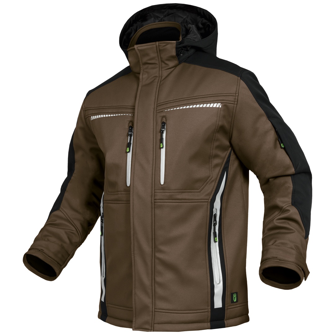 Leibwächter Winter-Softshelljacke Flex-Line  Gr. 7XL haselnuss/schwarz