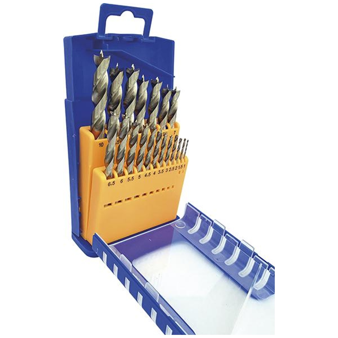 FISCH-Tools Holzspiralbohrer-Satz HS Set 19-tlg. 1-10 mm