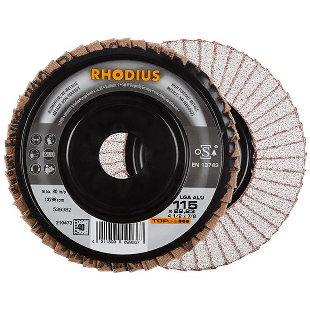 RHODIUS Lamellenschleifscheibe LGA ALU 115mm K 40