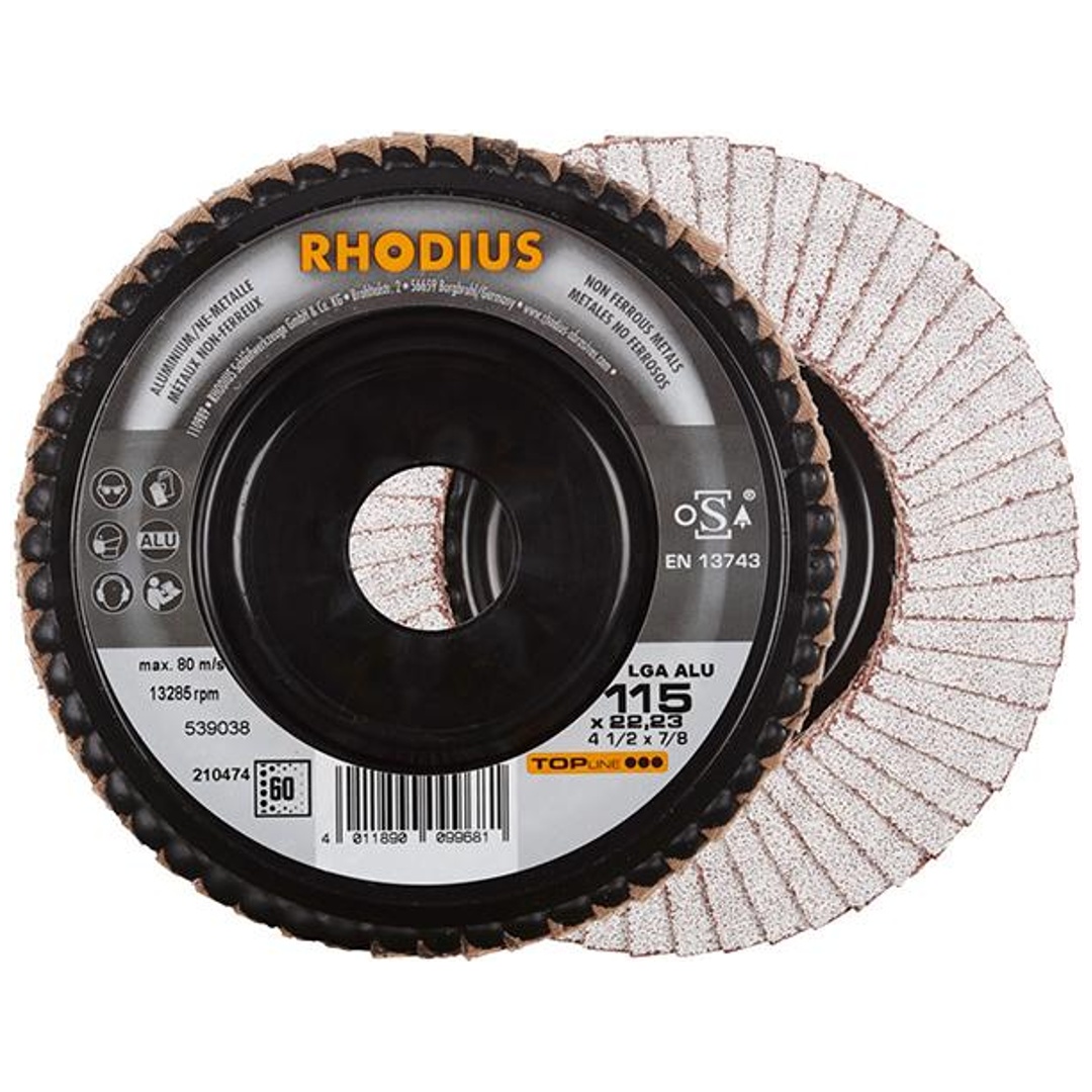 RHODIUS Lamellenschleifscheibe LGA ALU 115mm K 60