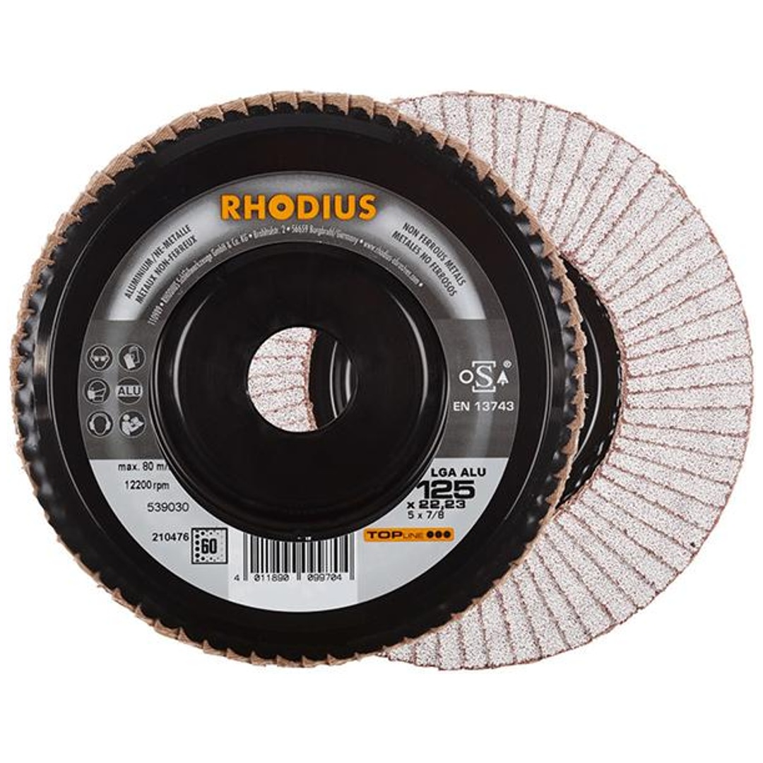 RHODIUS Lamellenschleifscheibe LGA ALU 125mm K 60