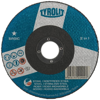 TYROLIT Trennscheibe 2in1 BASIC 125 x 1,6 mm gerade für Stahl/VA