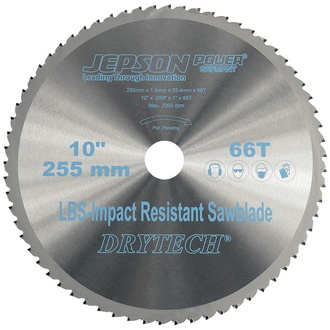 Jepson HM-Sägeblatt Drytech D=255x25,4x1,5mm 66Z für Stahl dünnwandig LBS schockresistent Jepso