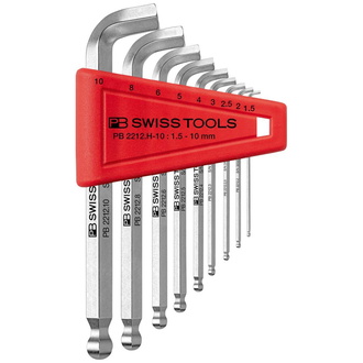 Swiss Tools Winkelschraubendreher-Satz im Kunststoffhalter 9-tlg. 1,5-10mm 100GradKugelkopf